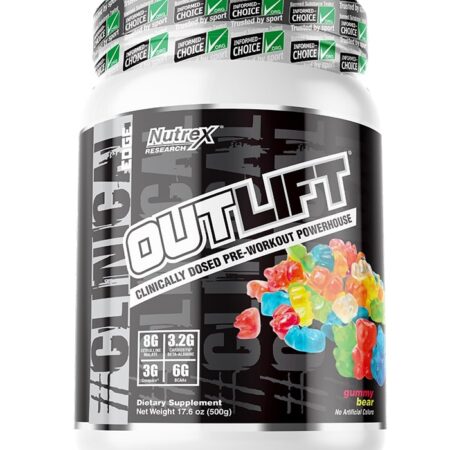 Pot de complément pré-entraînement Outlift Nutrex.