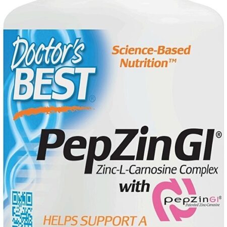 Flacon de supplément PepZinGI Doctor's Best vegan.