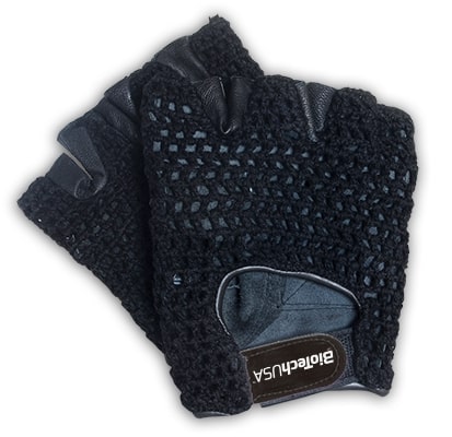 Gants de cyclisme sans doigts noirs.