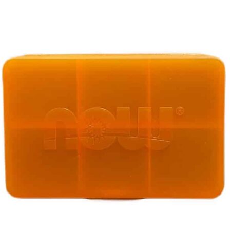 Savon orange transparent avec logo.