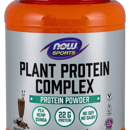 Pot de poudre protéine végétale, complément alimentaire sportif.