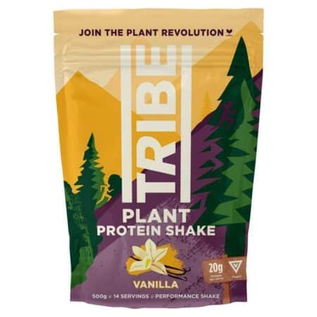 Paquet de protéines végétales TRIBE vanille.