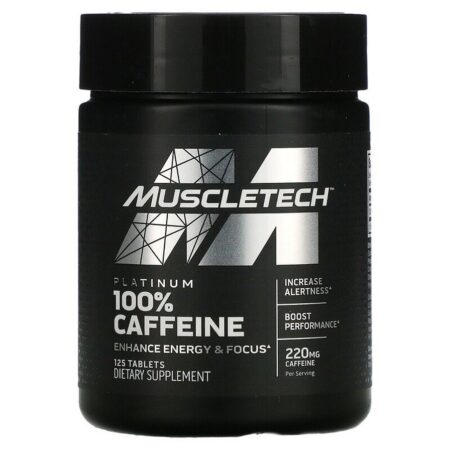Pot de complément de caféine Muscletech 220mg.