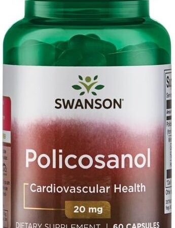 Flacon Policosanol Swanson pour la santé cardiovasculaire.