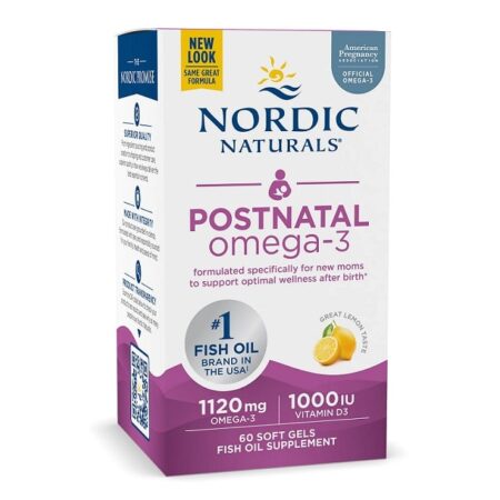 Complément d'Oméga-3 postnatal Nordic Naturals.