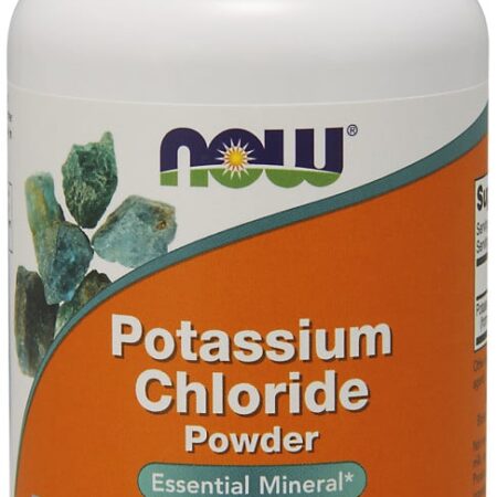 Potassium chloride powder supplement bottle.