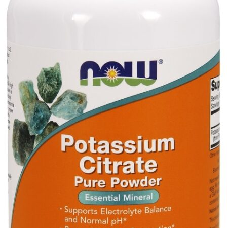 Poudre pure de citrate de potassium, complément alimentaire.