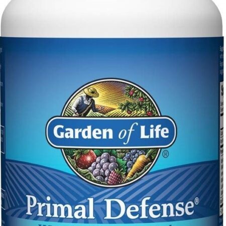 Bouteille probiotiques Primal Defense, végétarien et sans gluten.
