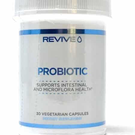 Pot de probiotiques pour la santé intestinale.
