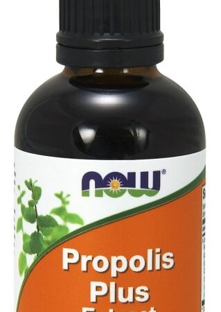 Flacon d'extrait de propolis et plantes.