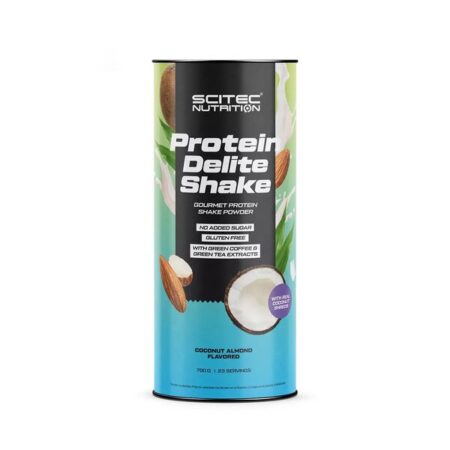 Poudre protéine Scitec saveur coco amande.