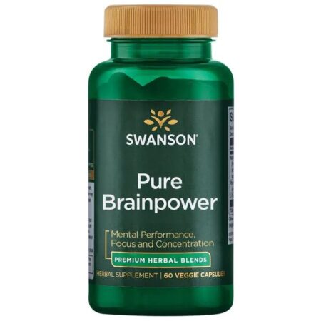 Flacon "Swanson Pure Brainpower" compléments pour performance mentale.