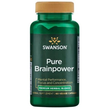 Flacon "Swanson Pure Brainpower" compléments pour performance mentale.