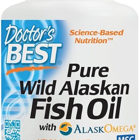 Flacon d'huile de poisson sauvage d'Alaska.