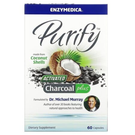 Boîte de capsules charbon actif Purify Enzymedica.