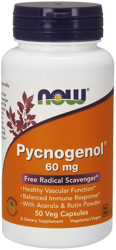 Flacon de Pycnogenol, complément alimentaire, 60 mg.