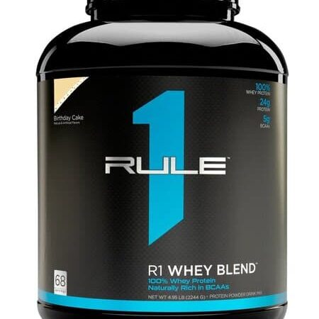 Pot de protéines R1 Whey Blend, complément alimentaire.