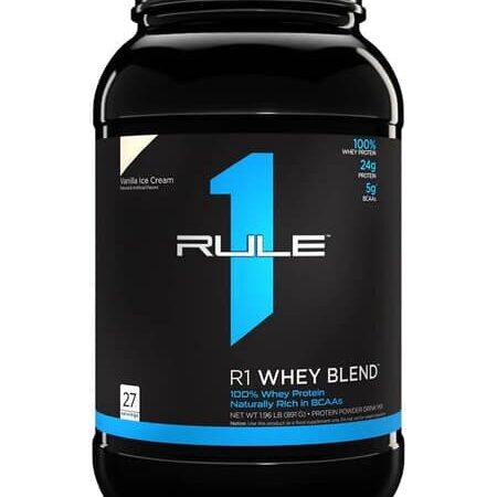 Pot de protéine Whey, vanille, Rule1.