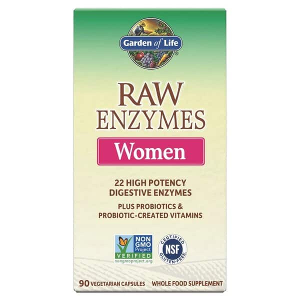Enzymes digestives RAW pour femmes, Garden of Life.