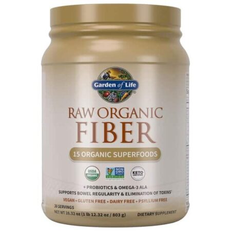 Pot de fibres biologiques crues.