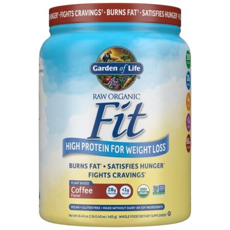 Pot de protéine bio pour régime, saveur café.