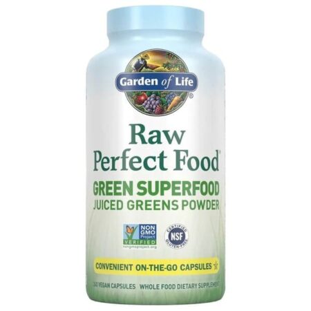 Raw Perfect Food, Green Superfood, Juiced Greens Powder - 240 vcaps
