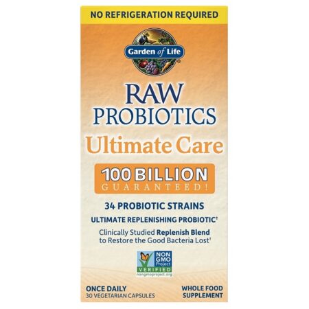 Probiotiques RAW Ultimate Care, 100 milliards, 30 capsules.