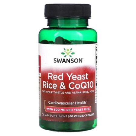 Supplément riz rouge levure CoQ10, santé cardiovasculaire.