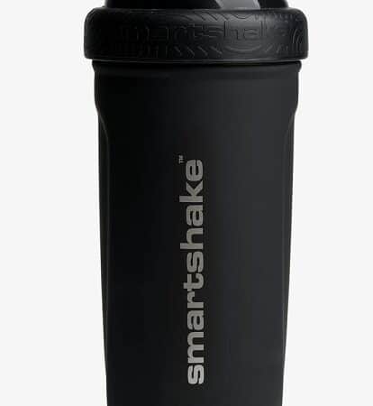 Shaker noir SmartShake pour sportifs.