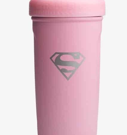 Gourde rose avec logo Superman.