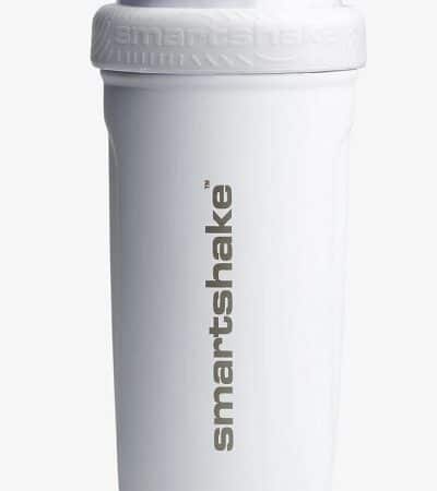 Shaker blanc SmartShake pour boissons protéinées.