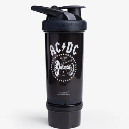 Gourde noire AC/DC, design rock, 1981.