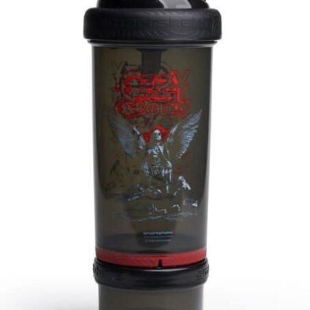 Shaker noir avec design aigle pour la musculation.