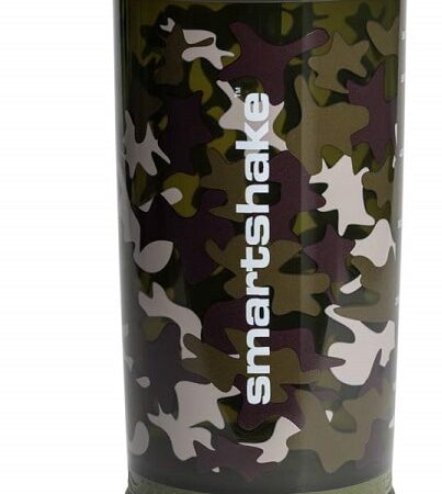 Gourde sportive camouflage pour shakes protéinés.