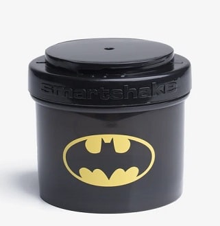 Pot protéiné Batman Smartshake noir