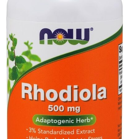 Flacon Rhodiola 500 mg, complément végétarien NOW.