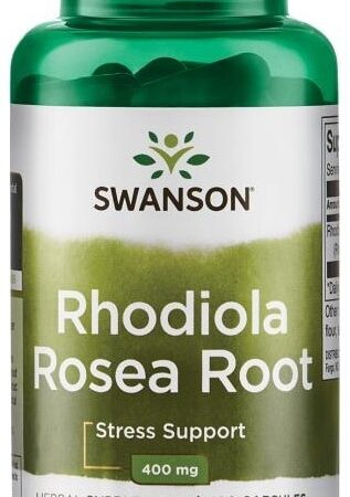 Flacon Swanson Rhodiola Rosea anti-stress 100 capsules.