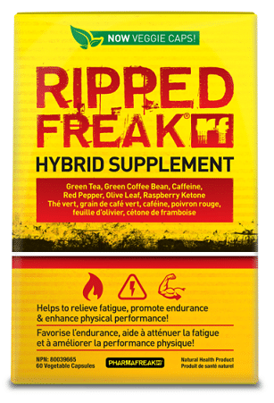 Supplément hybride RIPPED FREAK, capsules végétales énergisantes.