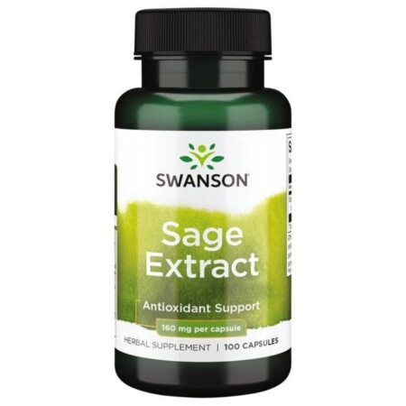 Flacon d'extrait de sauge Swanson, complément antioxydant.