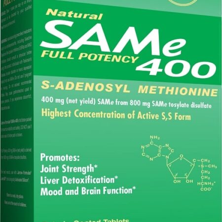 Complément alimentaire SAMe 400 mg, 60 tablettes.