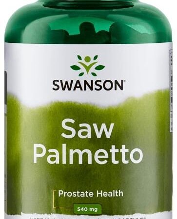 Flacon Swanson Saw Palmetto, complément santé prostatique.