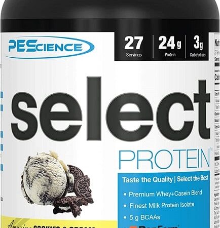 Pot de protéine Select saveur cookies-crème.