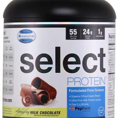 Pot de protéines chocolat fitness complément alimentaire.
