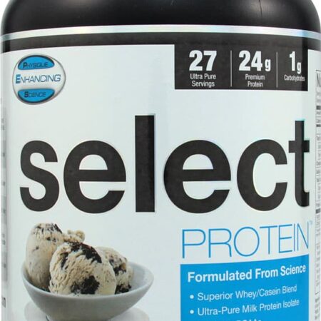 Poudre protéinée saveur cookies-crème, pot noir.