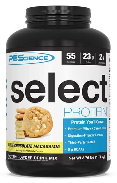 Pot de protéine chocolat macadamia PEScience.
