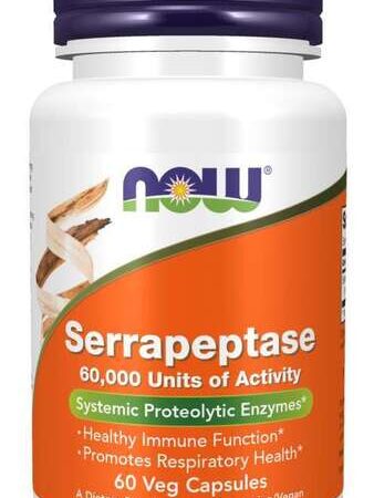 Flacon de Serrapeptase, complément alimentaire végétarien.