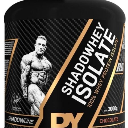 Pot de protéine whey isolat, chocolat.