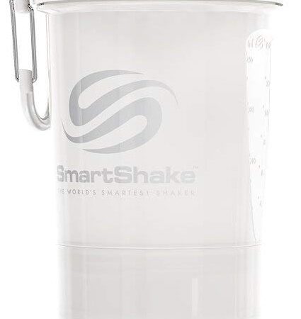 Shaker pour sportifs SmartShake blanc.