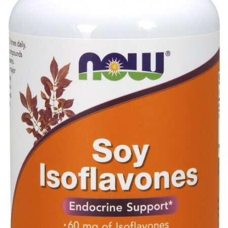 Pot de compléments alimentaires d'isoflavones de soja.