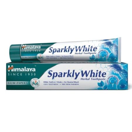 Dentifrice herbal Himalaya Sparkly White, blanchissant, sans paraben.